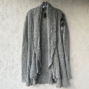 Icelandic Heathered Gray Wool Long Cardigan – new with tags